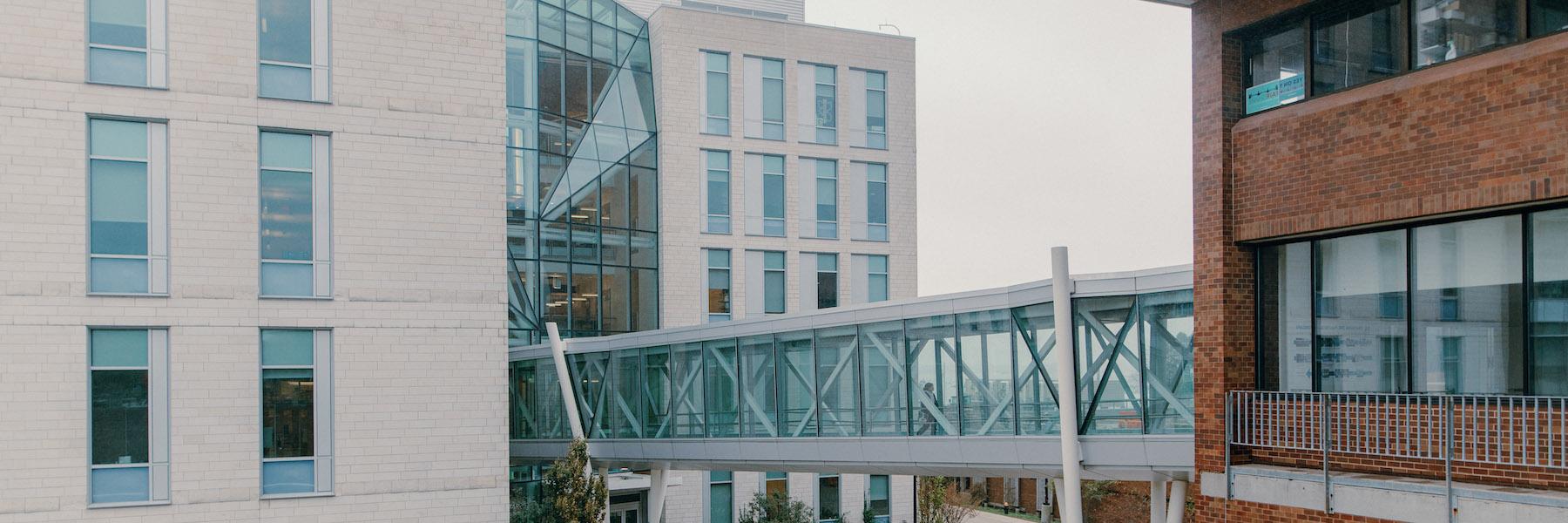 Bridge connecting academic buildings